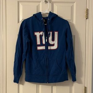 NFL NY Giants Blue Women’s Zip-Up Logo Hoodie